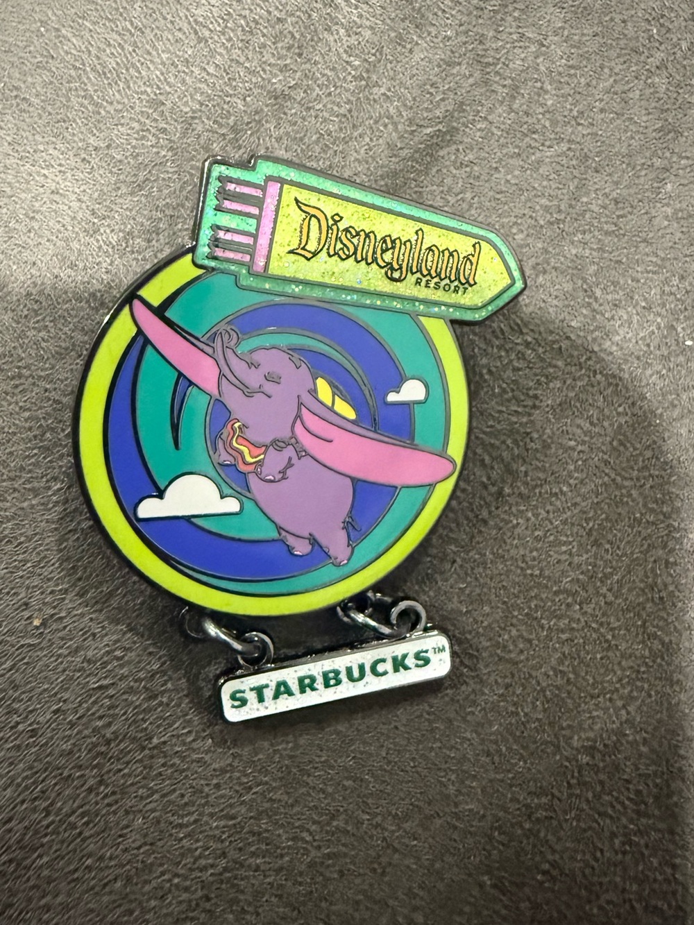 Disneyland x Starbucks Purple Dumbo Enamel Pin